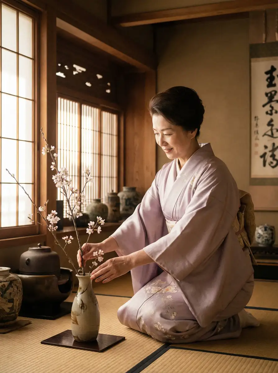 一位优雅的 红桃视频-最新影视资源库|高清免费视频播放|永久免费 在和室中插花